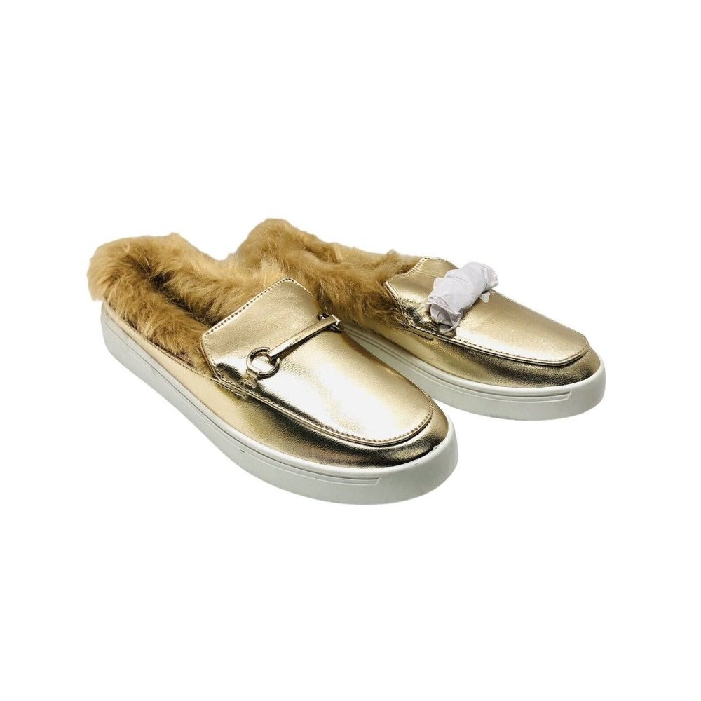 Bamboo Womens Gold Fur Comfort Shoes ( Size 7 / 37M ) New Other